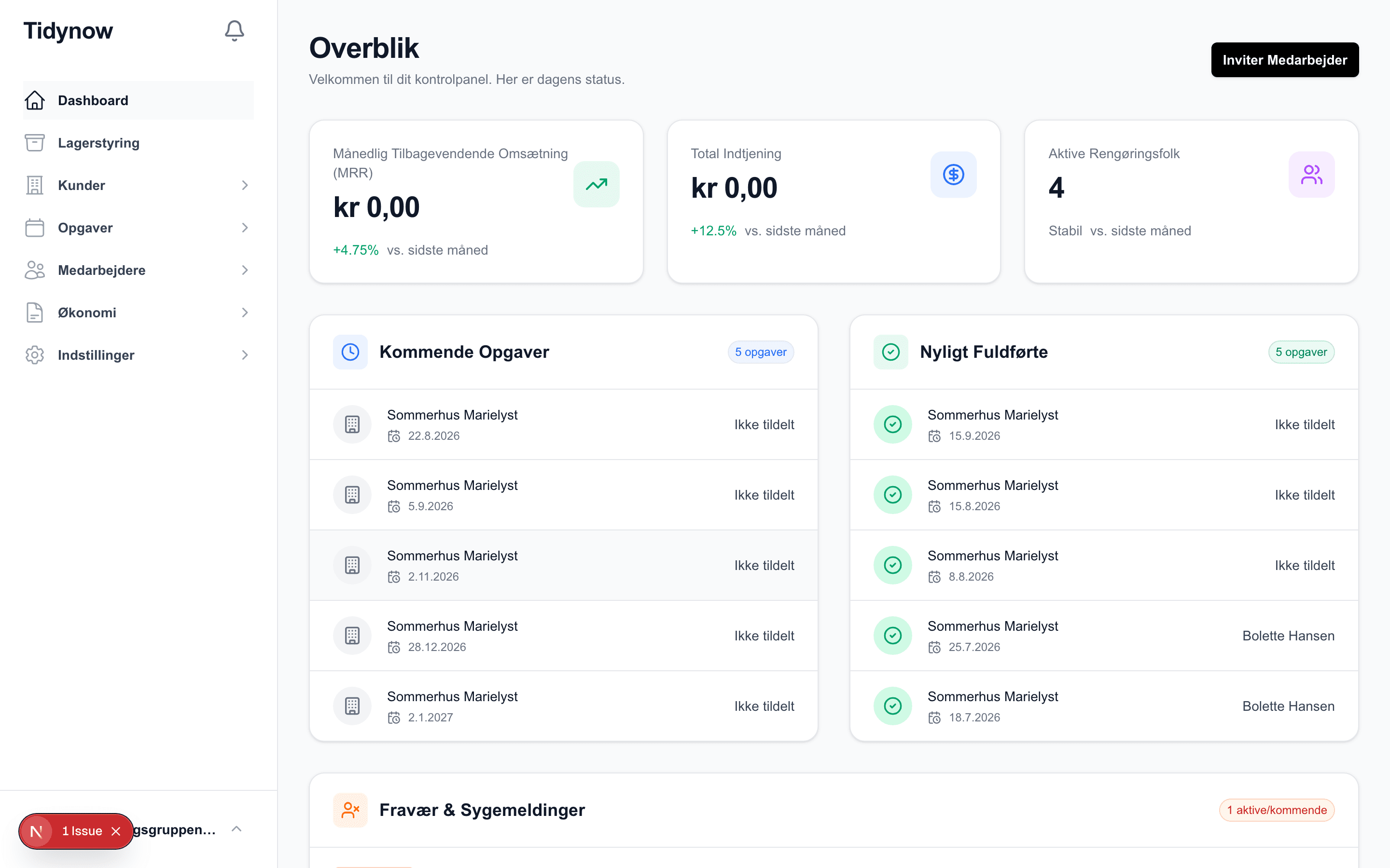 Tidynow Admin Dashboard